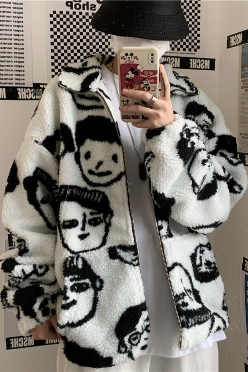 Jiji - Wintermantel mit Cartoon-Print