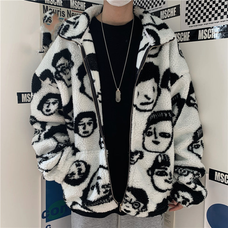 Jiji - Wintermantel mit Cartoon-Print