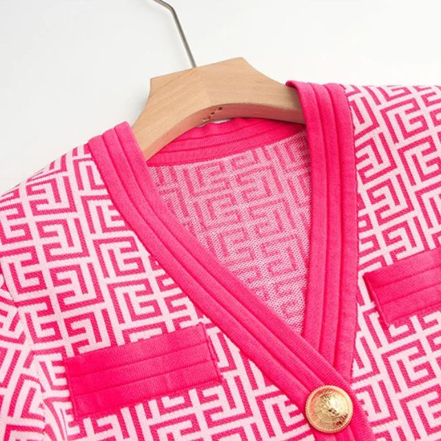 Gemusterter Blazer mit farblich abgesetztem Saum - Briar