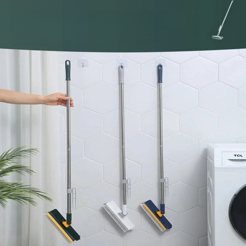 DualClean - Rotierende Bürste mit langem Stiel 2-in-1 für Böden und Fenster
