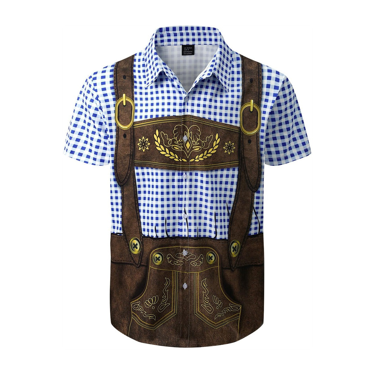 GaudiBursch – T-Shirt mit kariertem Hemd- & Lederhosen-Print – Dein Wiesn-Hit