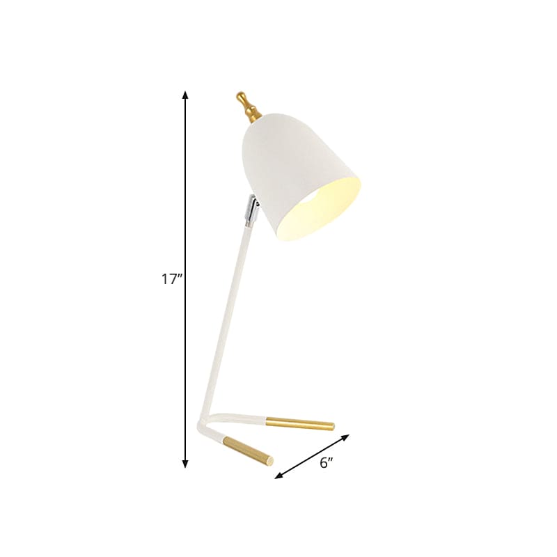 GlowJulia - lampada da tavolo con cupola in ferro e base a forma di V