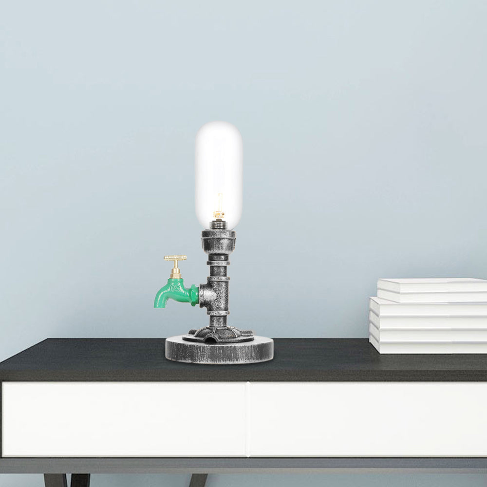 GlowAmber - lampada da tavolo in vetro trasparente con paralume