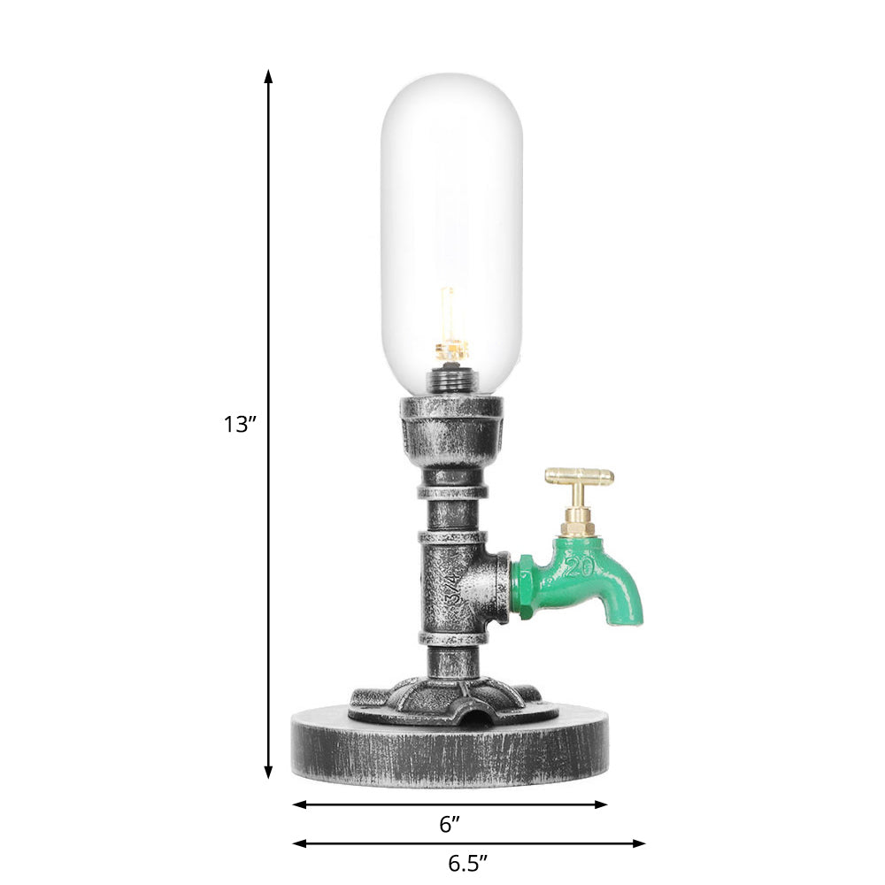 GlowAmber - lampada da tavolo in vetro trasparente con paralume