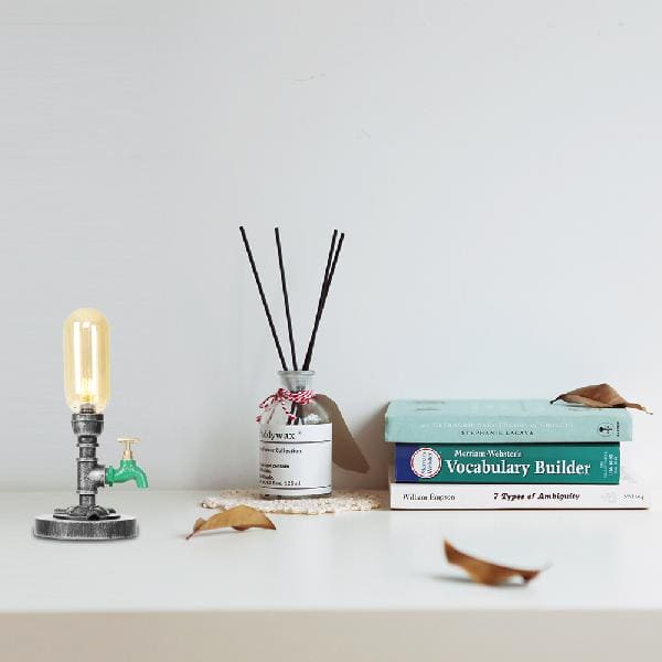 GlowAmber - lampada da tavolo in vetro trasparente con paralume