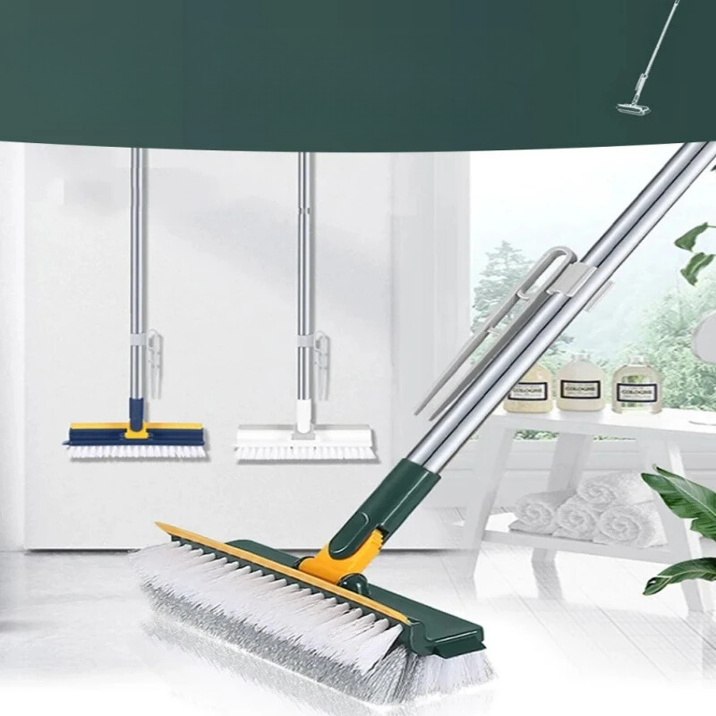DualClean - Rotierende Bürste mit langem Stiel 2-in-1 für Böden und Fenster