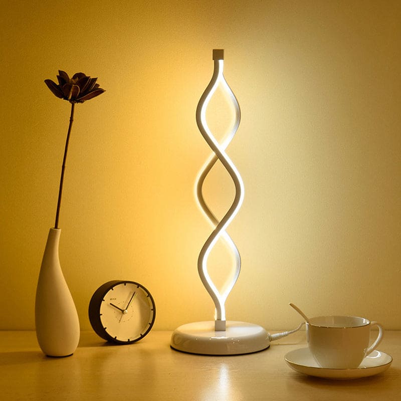 LightElegance - lampada da tavolo LED con spirale bianca