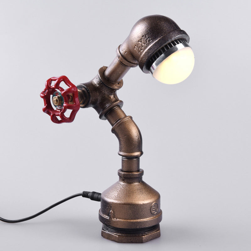 GlowBot - Steampunk Messing Roboter Licht mit Drehventil Schalter