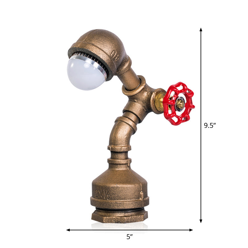 GlowBot - Steampunk Messing Roboter Licht mit Drehventil Schalter