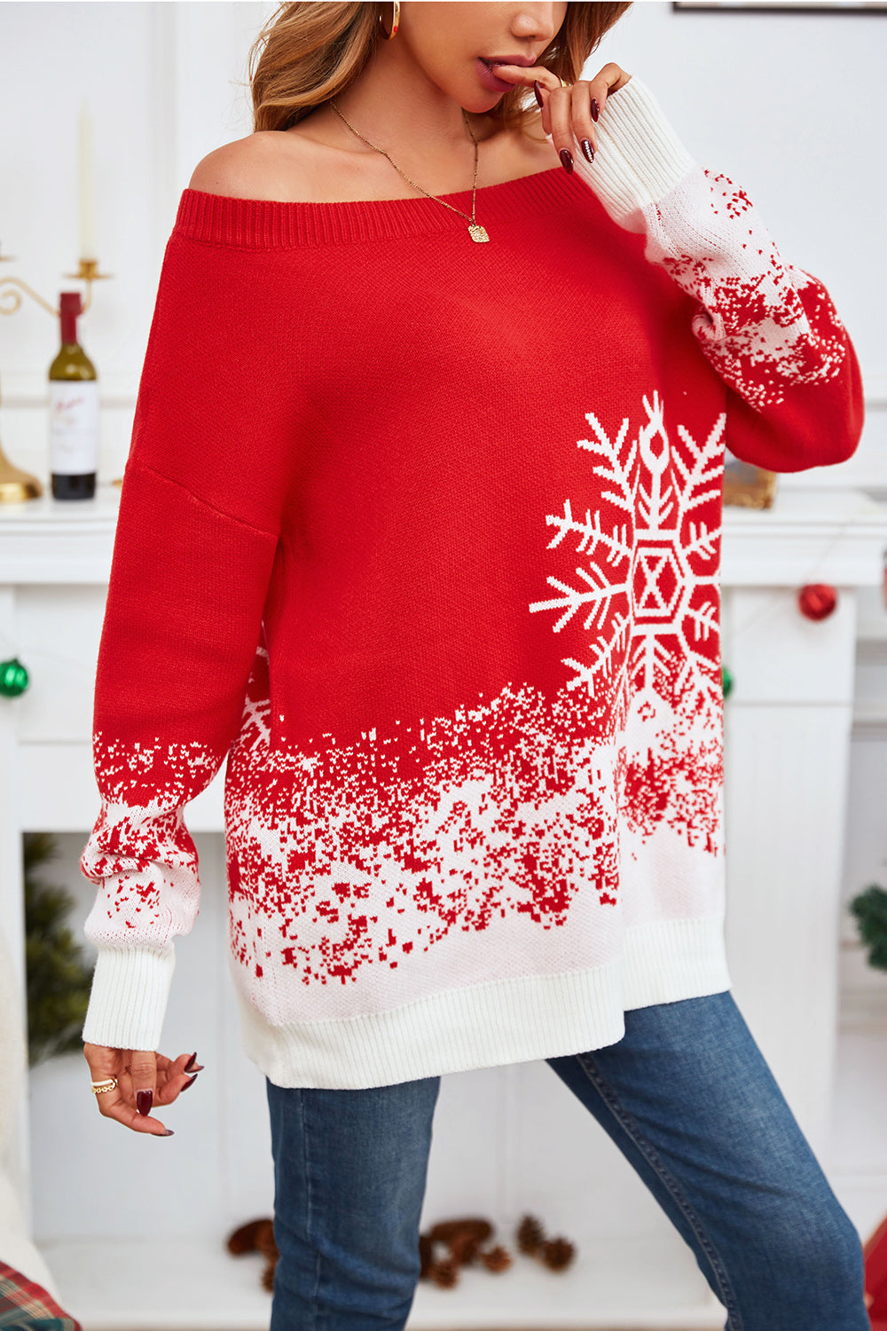 Off-Shoulder Pullover - Lange ærmer og behagelig pasform