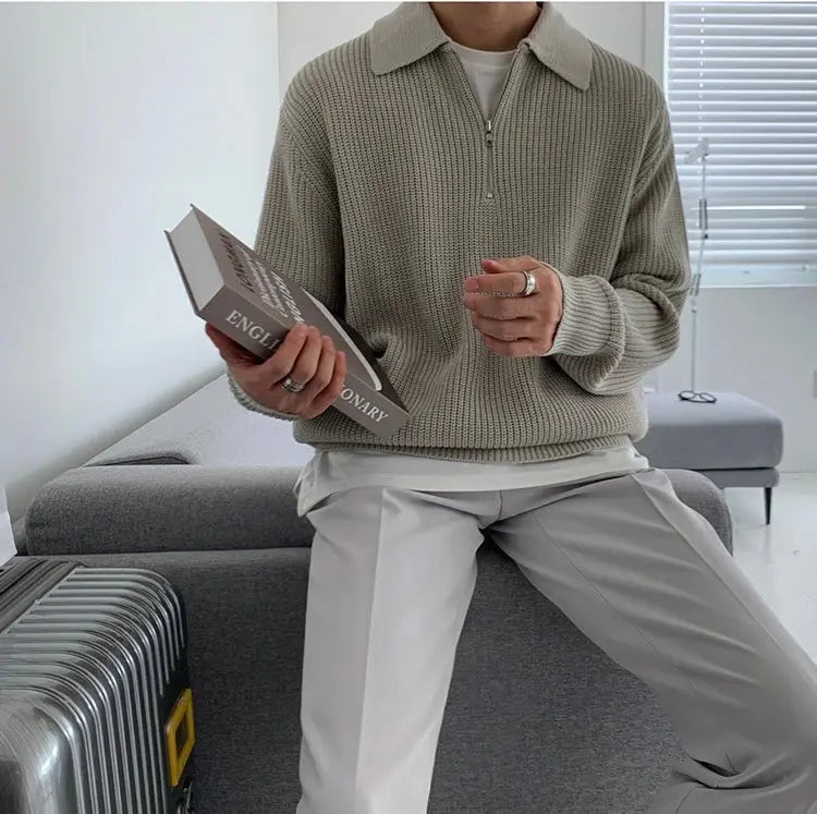 Yaniel pullover – herre pullover med lynlås, stilfuld og behagelig