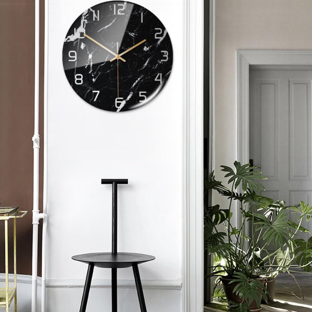 MarbleTime – Wanduhr Marmordesign – Leise Moderne Wohndekoration