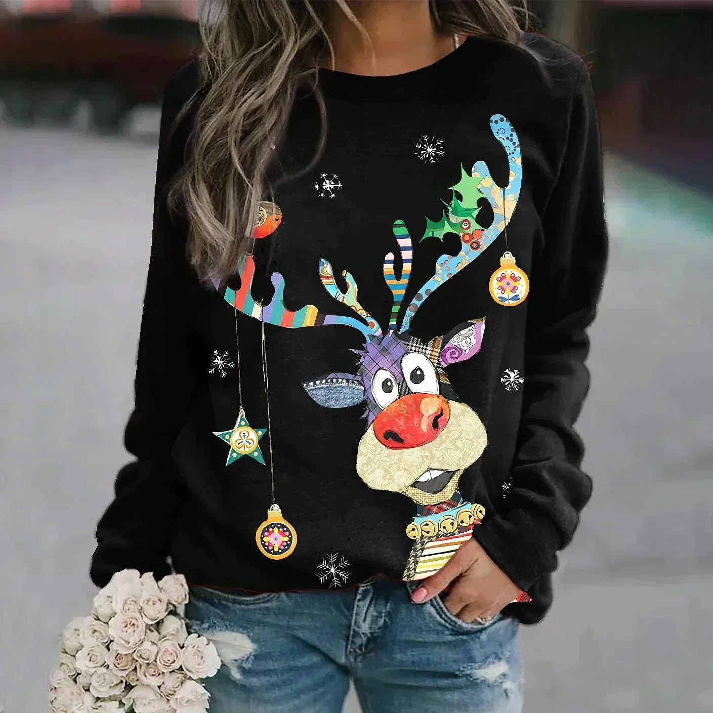 Kia – Gemütlicher Weihnachtspullover mit festlichem Motiv – Unisex