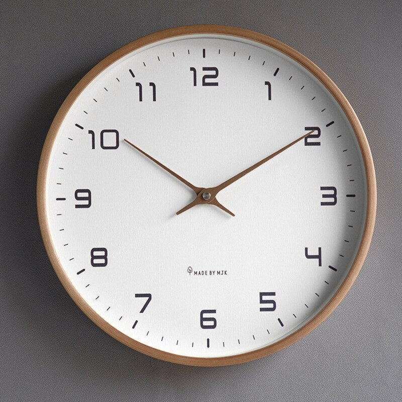 Holzwanduhr "Skandinavische Einfachheit" | Braun & Creme, 25x25 cm oder 30x30 cm