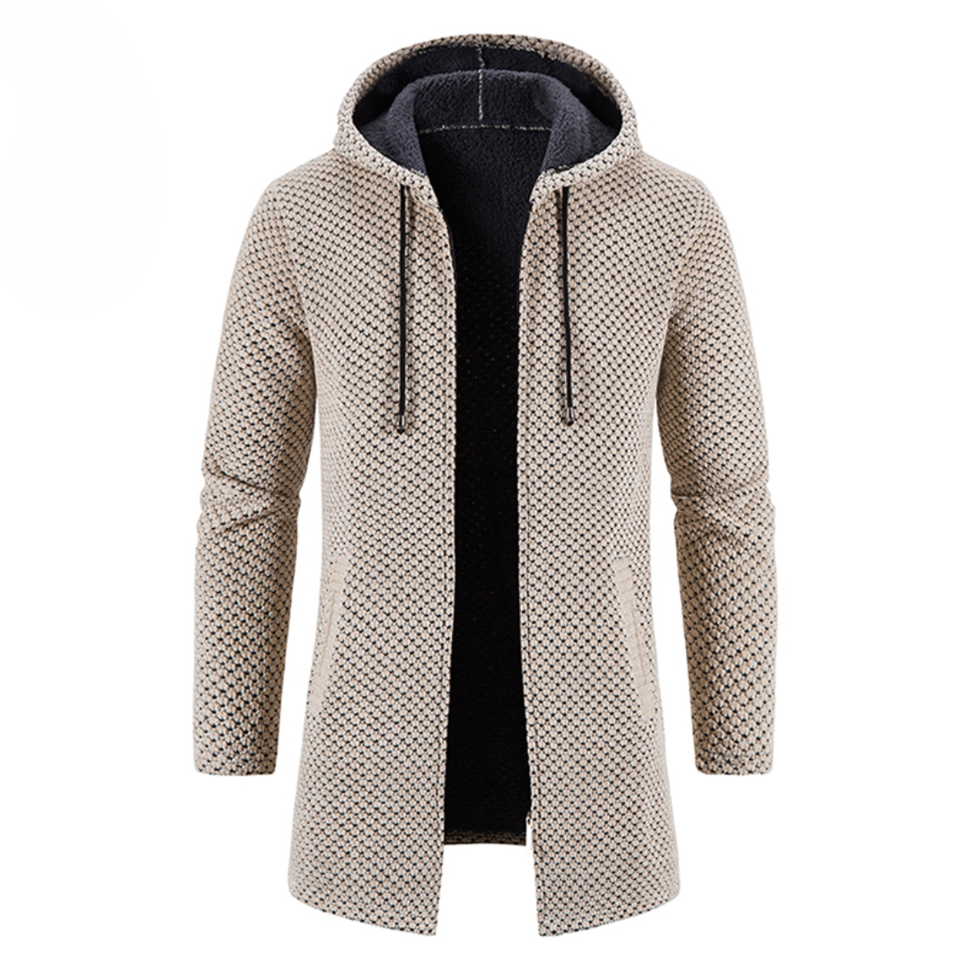 Stylische lange Strickjacke mit Kapuze für Männer - Pablo