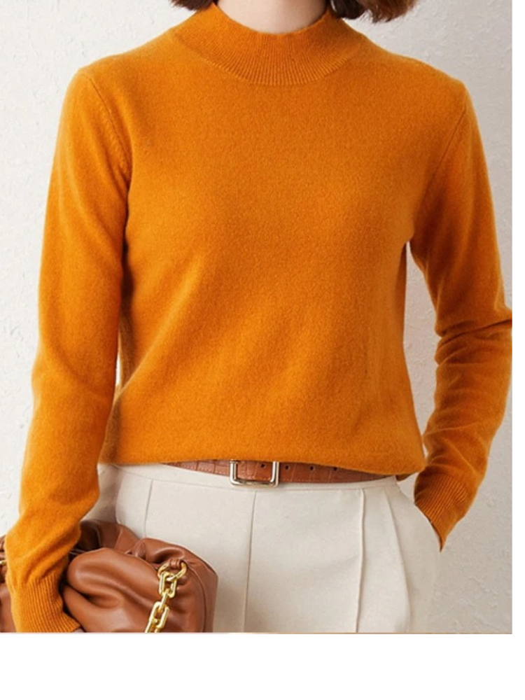 Yzelka pullover | Klassisk damepullover med høj halsudskæring | Stilfuldt og behageligt design
