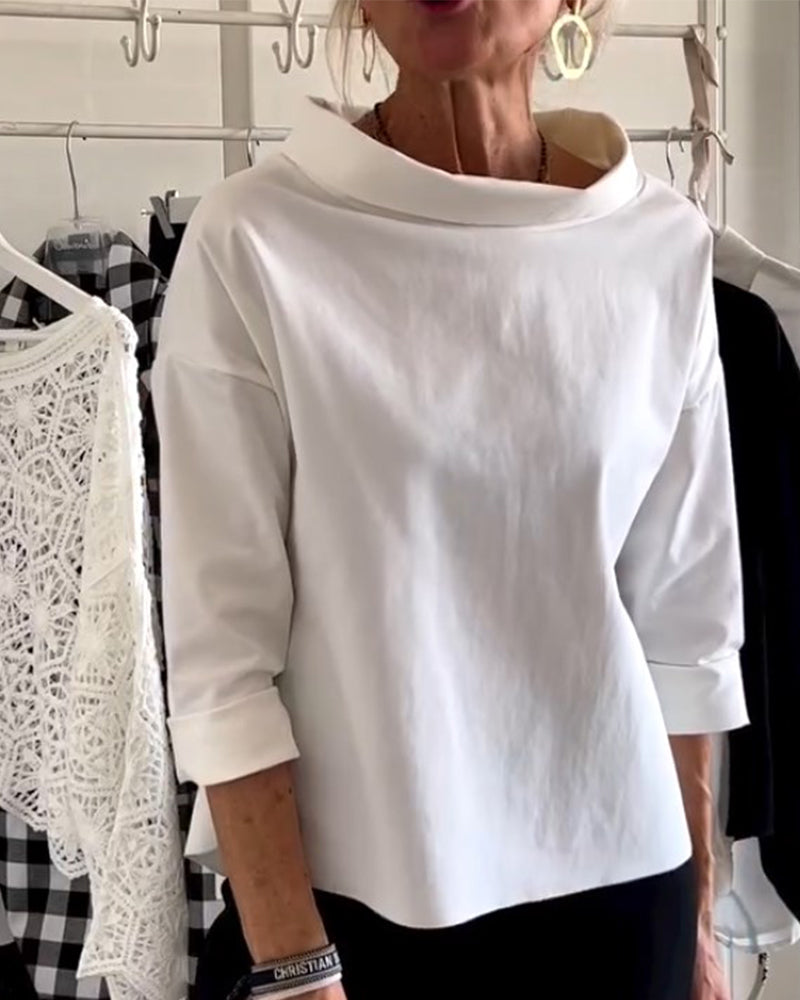 Weißes Netz-Top mit Revers – Zeitlose Eleganz neu definiert