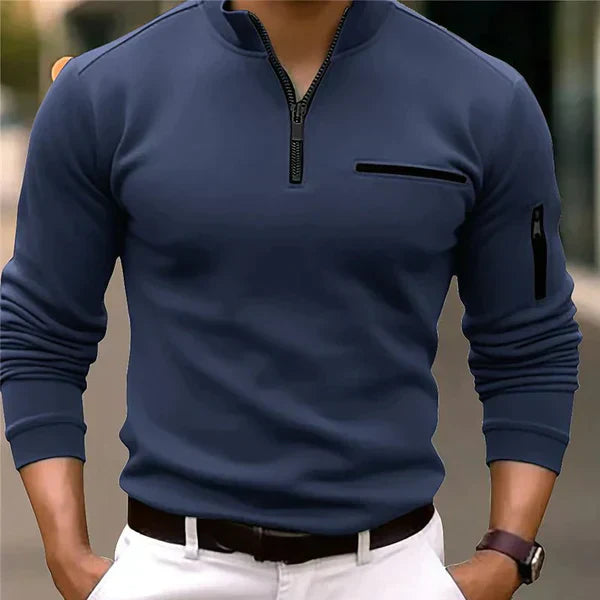 Klassischer Pullover mit Reißverschluss für Männer - Rowana