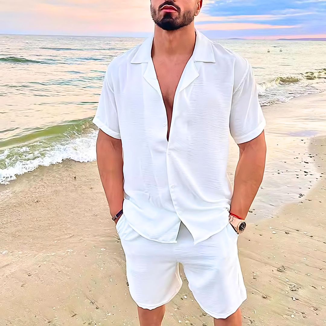 Ležérní lněný set – vzdušný letní set pro muže se smyslem pro styl