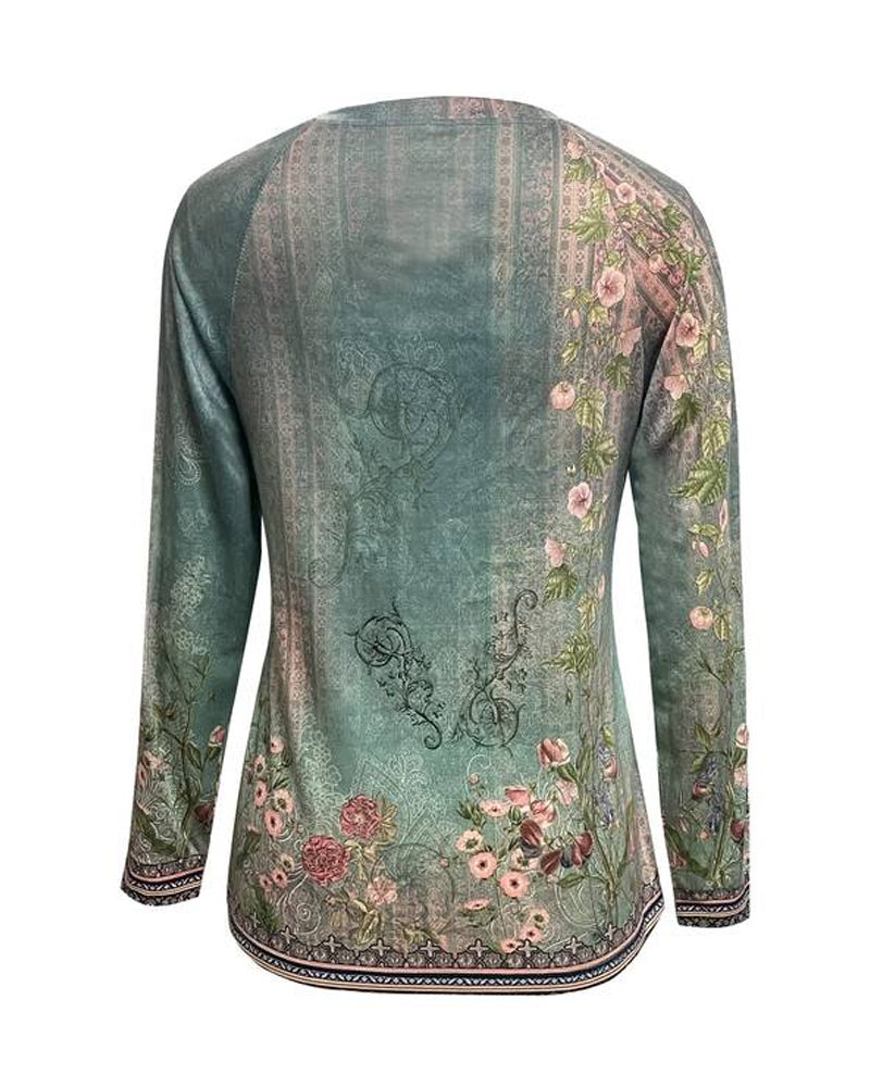 Amori - Langärmeliges Top mit Blumenmuster