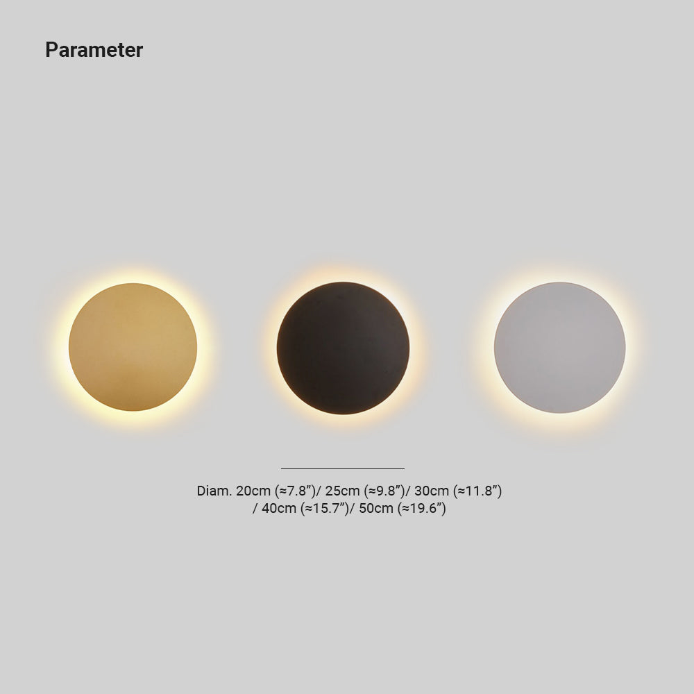 GlowAura - Moderne runde Metallwandleuchte für Nachttisch/Wohnzimmer