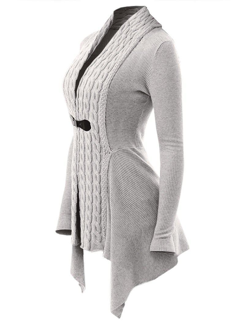 Einfarbige lange Strickjacke für Frauen - Despina