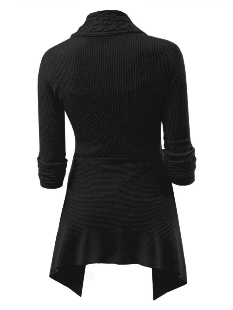 Einfarbige lange Strickjacke für Frauen - Despina