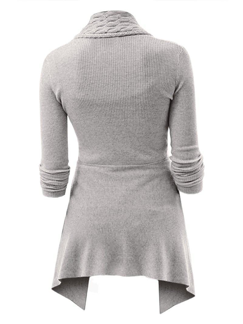 Einfarbige lange Strickjacke für Frauen - Despina