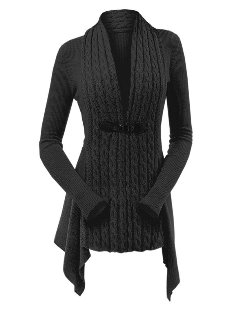 Einfarbige lange Strickjacke für Frauen - Despina