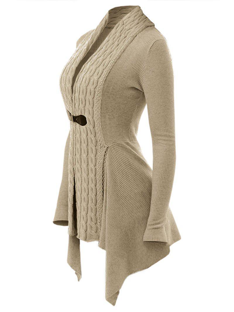 Einfarbige lange Strickjacke für Frauen - Despina