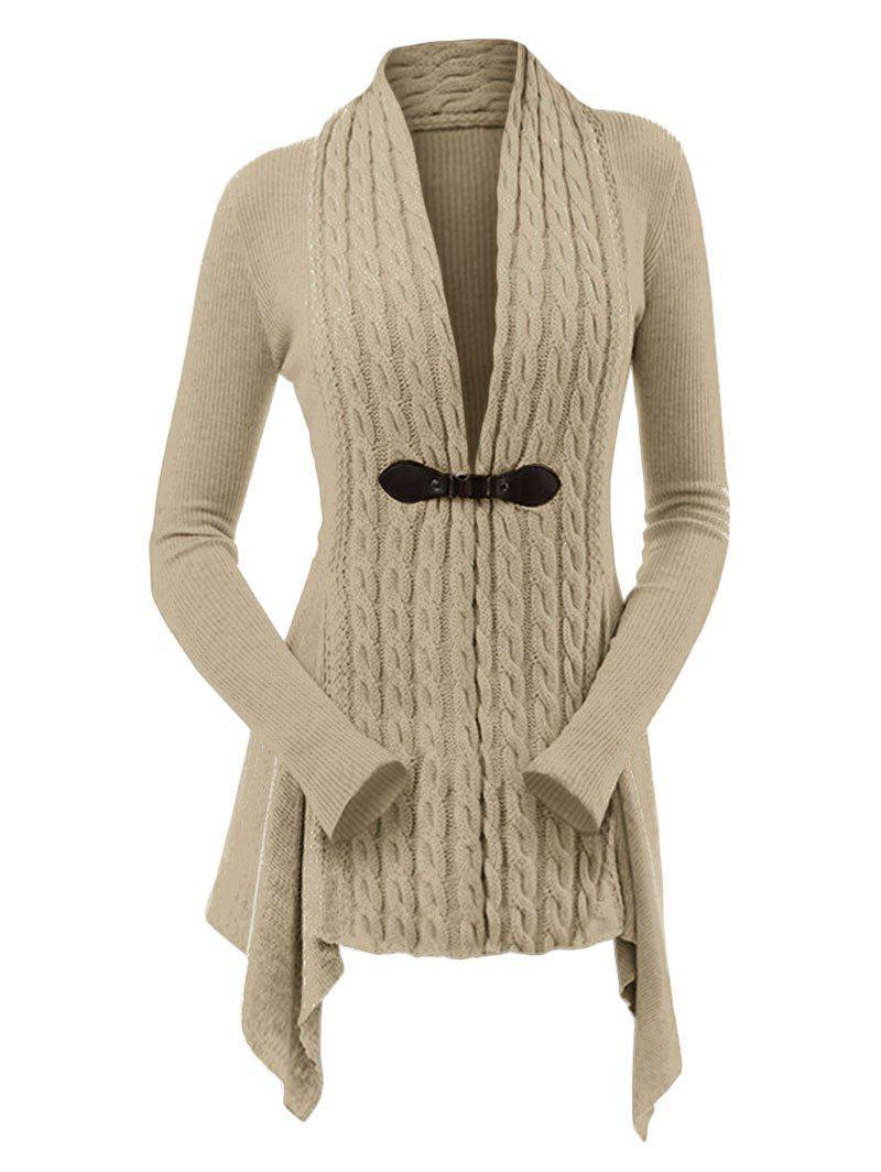 Einfarbige lange Strickjacke für Frauen - Despina