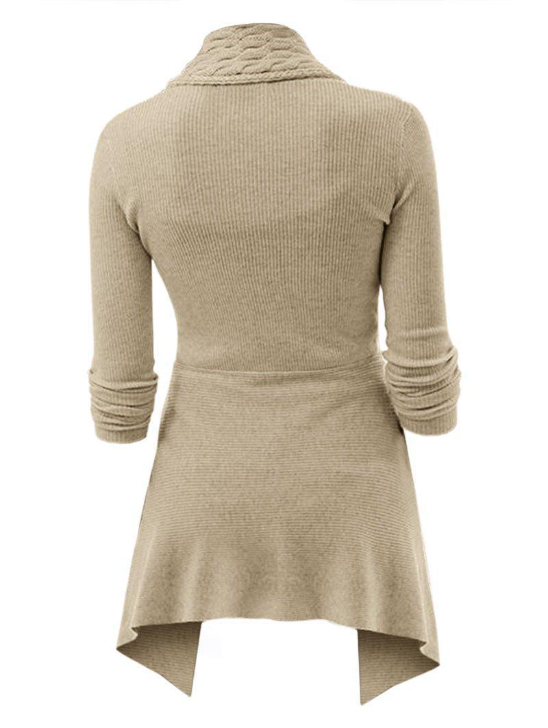 Einfarbige lange Strickjacke für Frauen - Despina