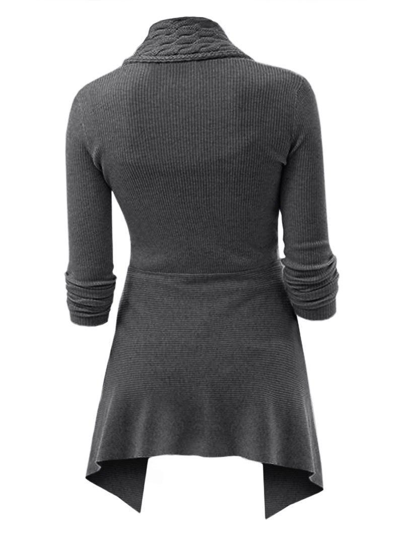 Einfarbige lange Strickjacke für Frauen - Despina