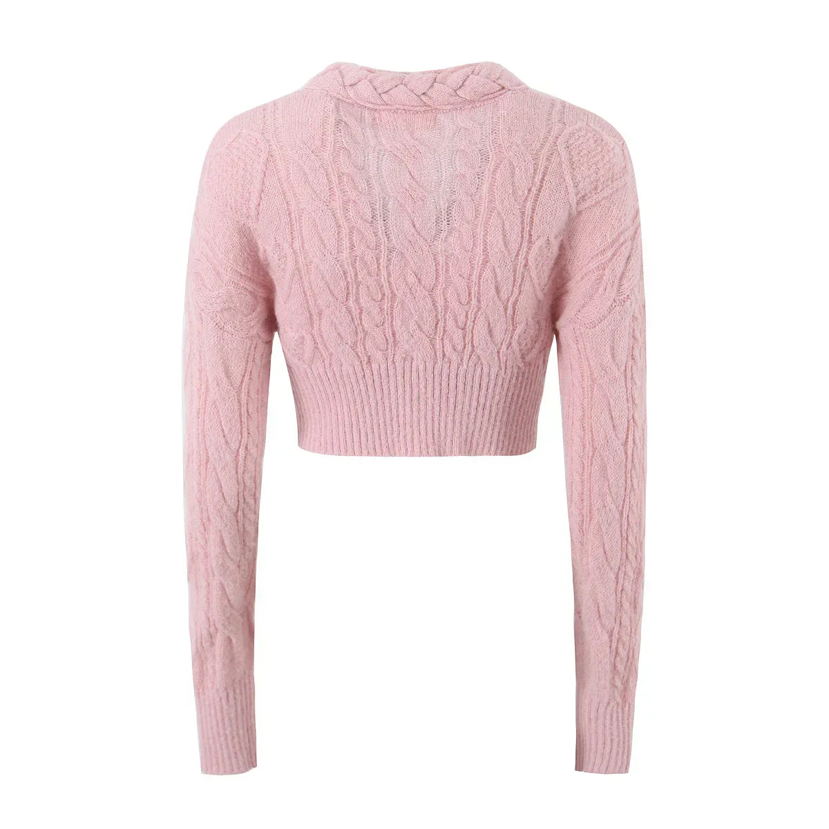 Modische kurze Strickjacke mit Zopfmuster - Betty