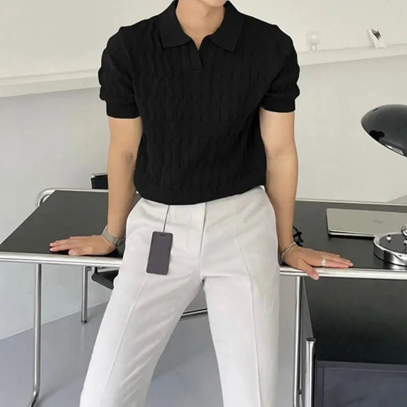 Herre-poloshirt med struktur - Corey