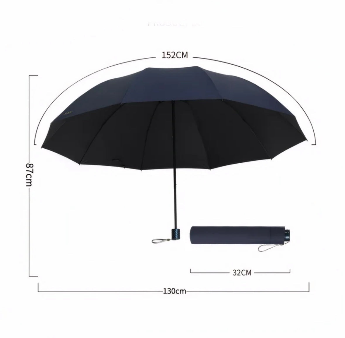 Devako XXL Knirps 3-Personen Regenschirm - 130 cm Spannweite, faltbar, winddicht