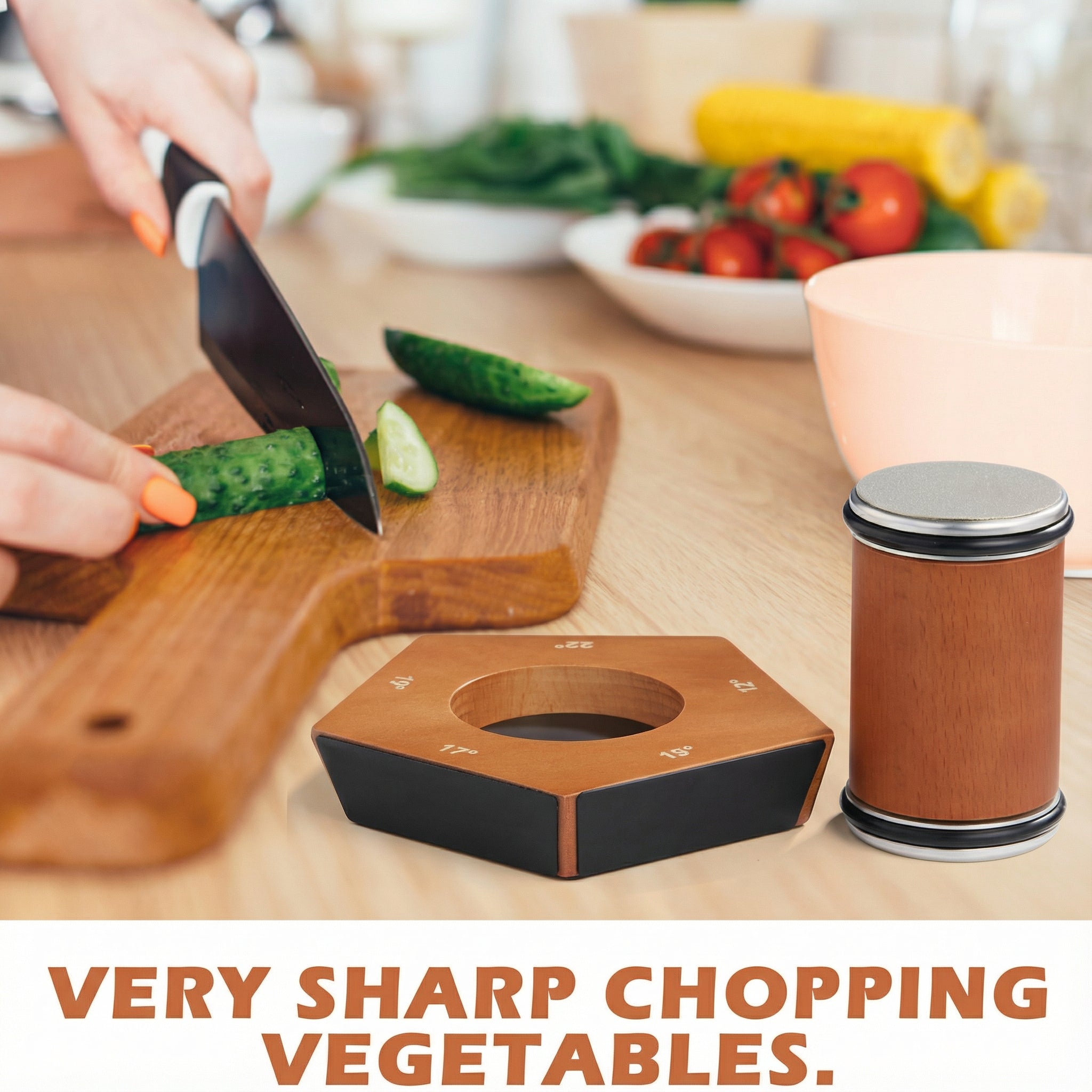 Rolling Knife Sharpener – Manual System with Magnetic Angle Guide