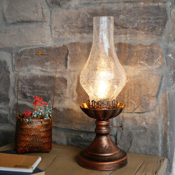 GlowThijs - Craykle Glas Lampenschirm Kerosin Retro Nachttisch