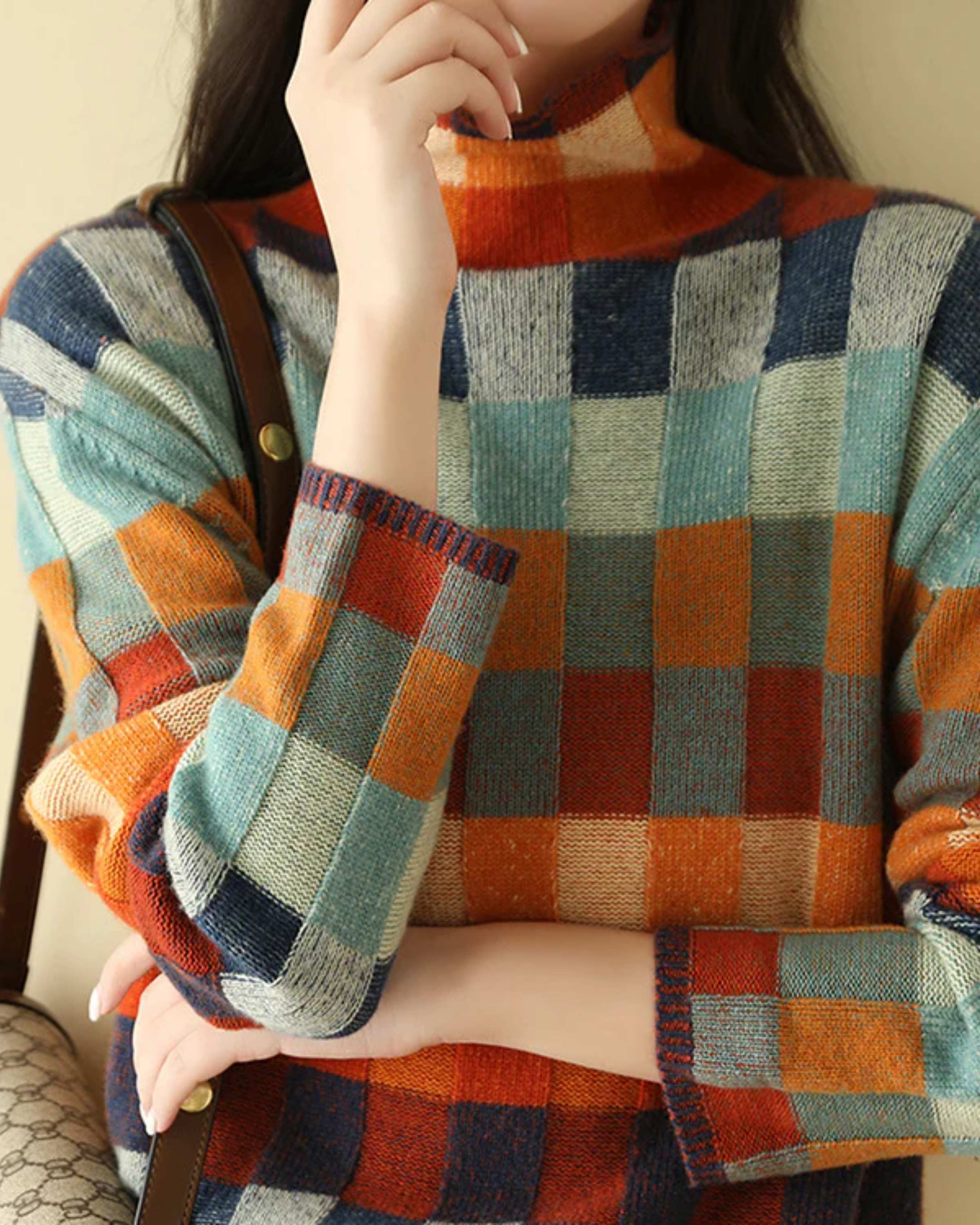 Devako Madi - Kasjmire Luxe Patchwork-rullekravepullover