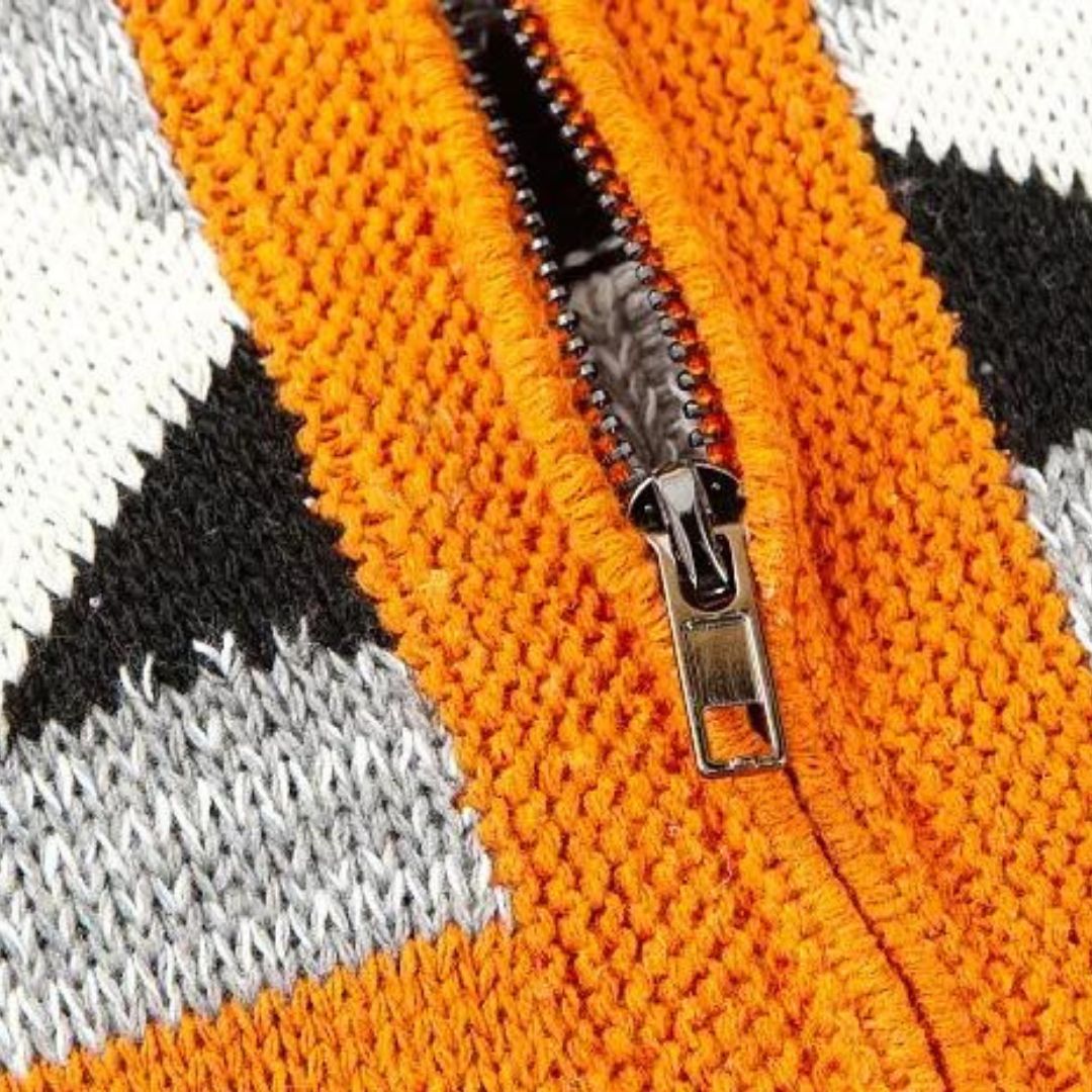 Strickjacke mit Tribal-Muster und Reißverschluss - Nikos