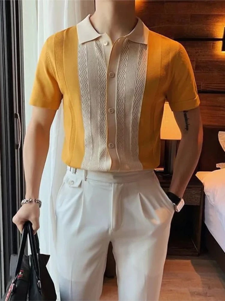 Herren Poloshirt Fashion Gestrickt Gestreift - Mathias