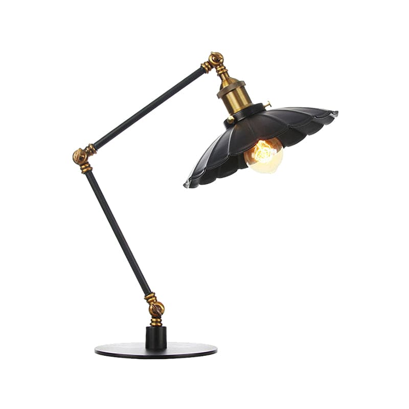 LightStyle - Verstellbare Vintage-Lampe mit gewelltem Metallschirm