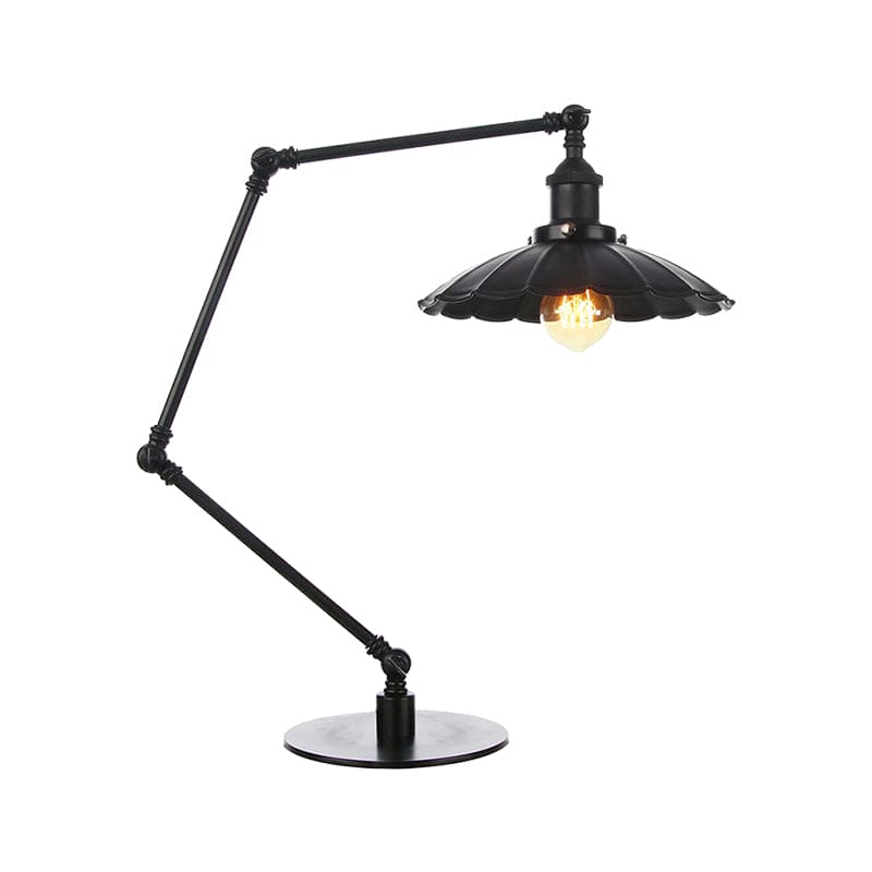 LightStyle - Verstellbare Vintage-Lampe mit gewelltem Metallschirm