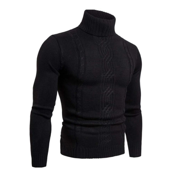Aaron – Herren Rollkragenpullover mit Zopfmuster & weichem Strick
