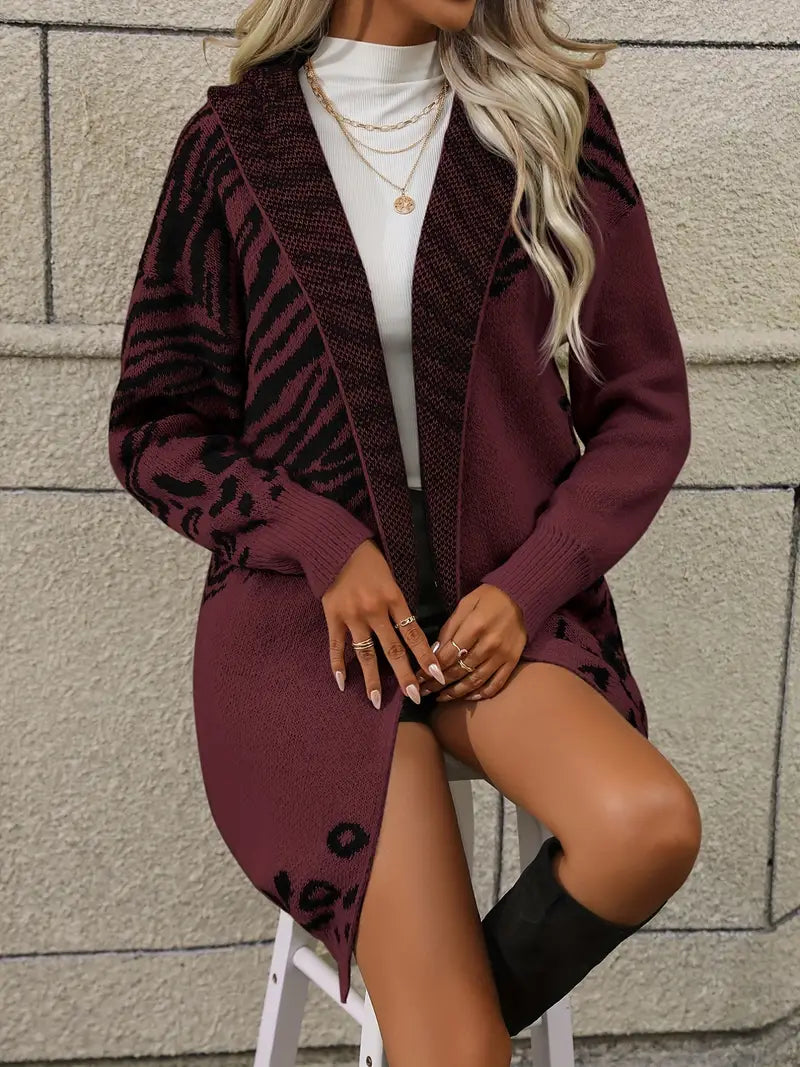 Cardigan Sam Offene con motivo zebra e leopardo | Design alla moda e comodo