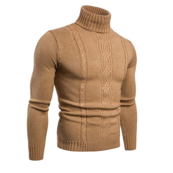 Aaron – Herren Rollkragenpullover mit Zopfmuster & weichem Strick