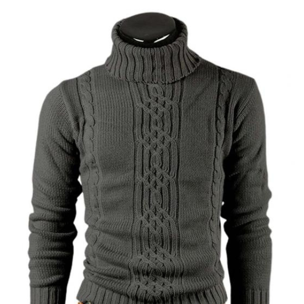 Aaron – Herren Rollkragenpullover mit Zopfmuster & weichem Strick