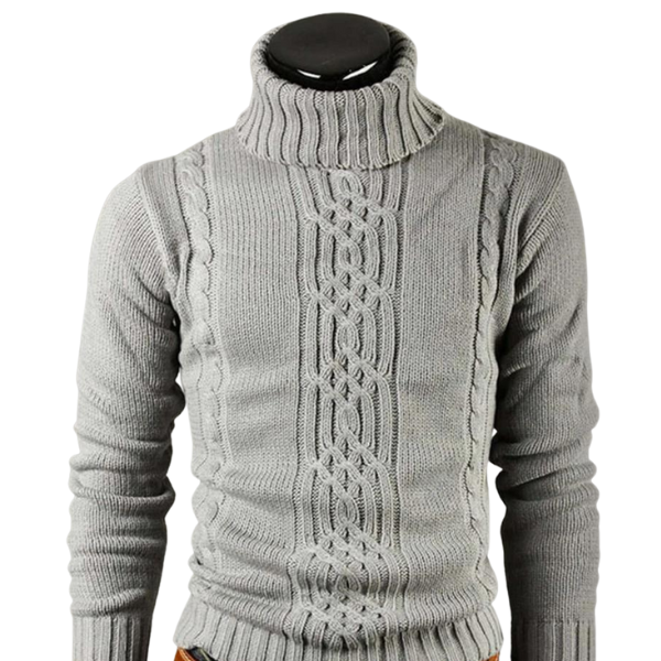 Aaron – Herren Rollkragenpullover mit Zopfmuster & weichem Strick