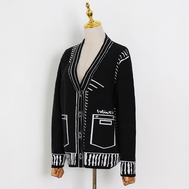 Devako Intarsia | 2D tegning tryk vest