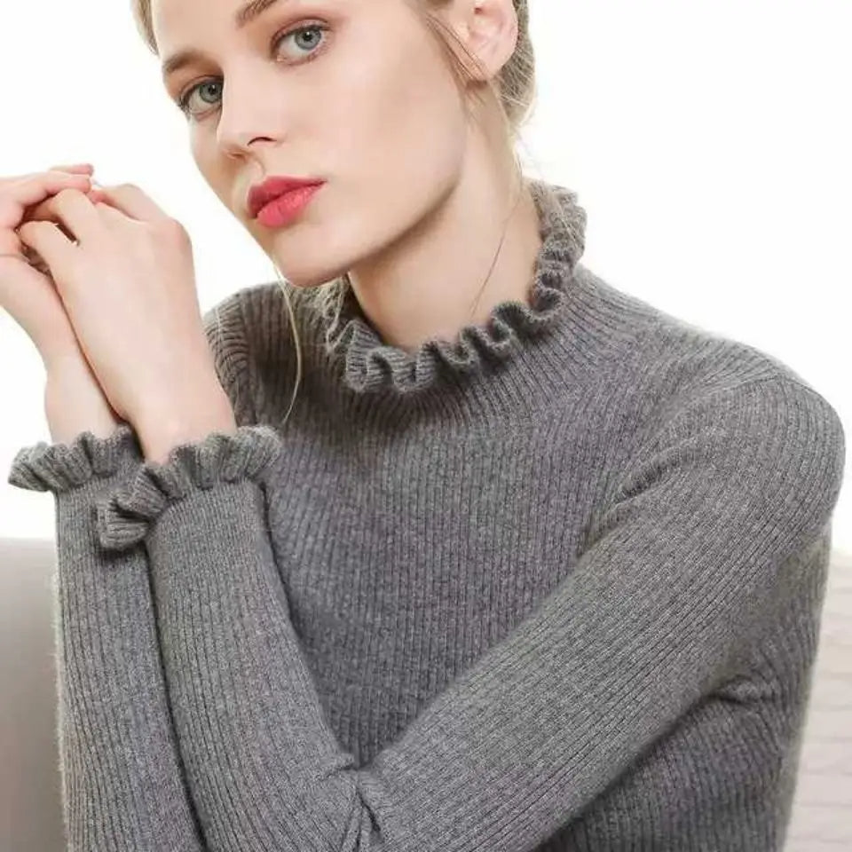 Laura – Maglione dolcevita donna in 100 % cashmere, elegante e morbido